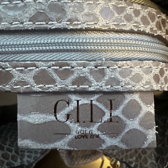 G.I.L.I. Got it Love It Python Leather Slouchy Hobo Style Bag - Picture 4 of 8